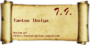 Tantos Ibolya névjegykártya